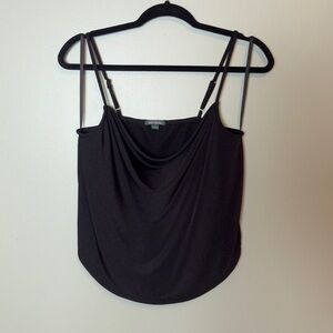 Black cow neck top